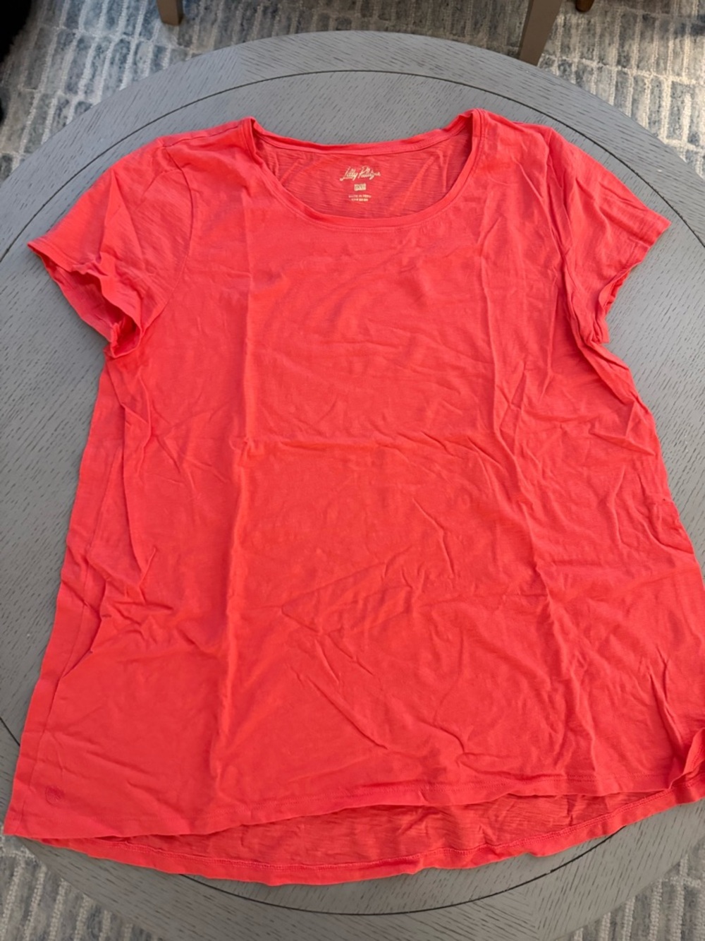 Lilly Pulitzer Coral Scoop Neck Short Sleeve Tee